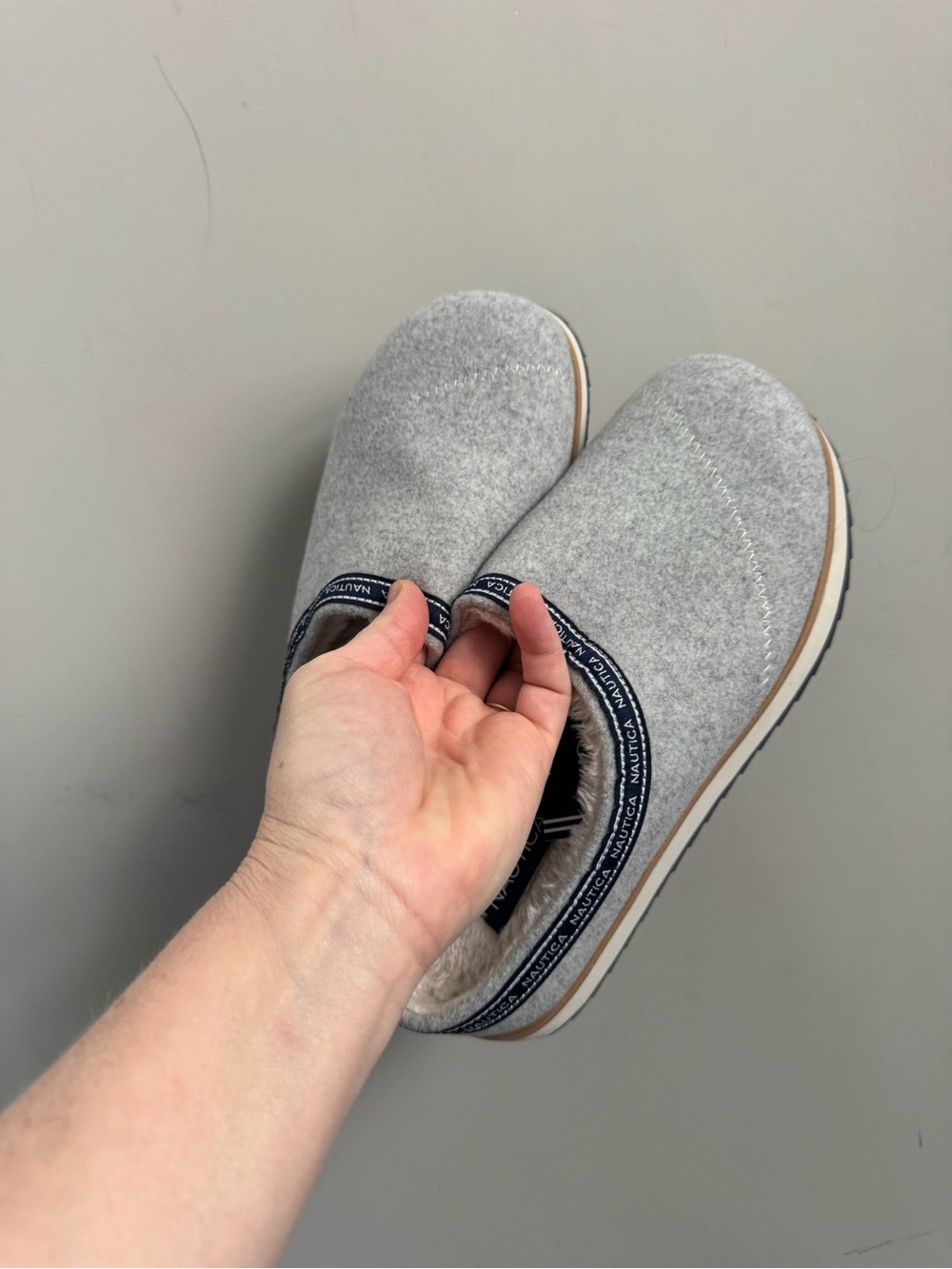 Nautica women’s  Light Gray Slip-On Cozy Shoes